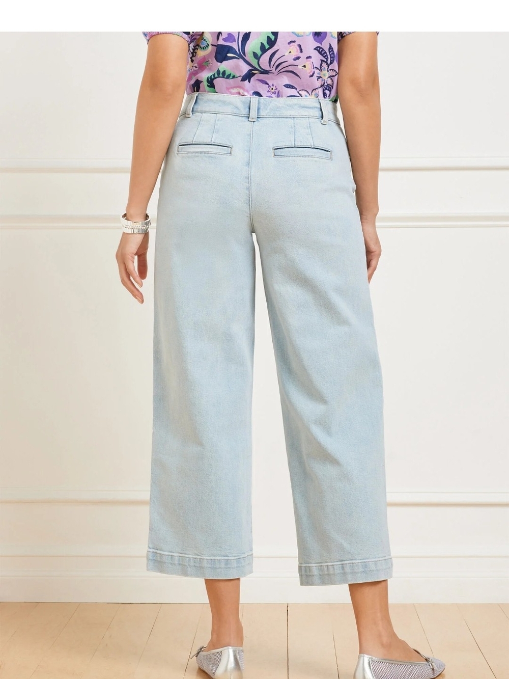 Talbots Light Blue Wide-Leg Cropped Jeans - Picture 2 of 10
